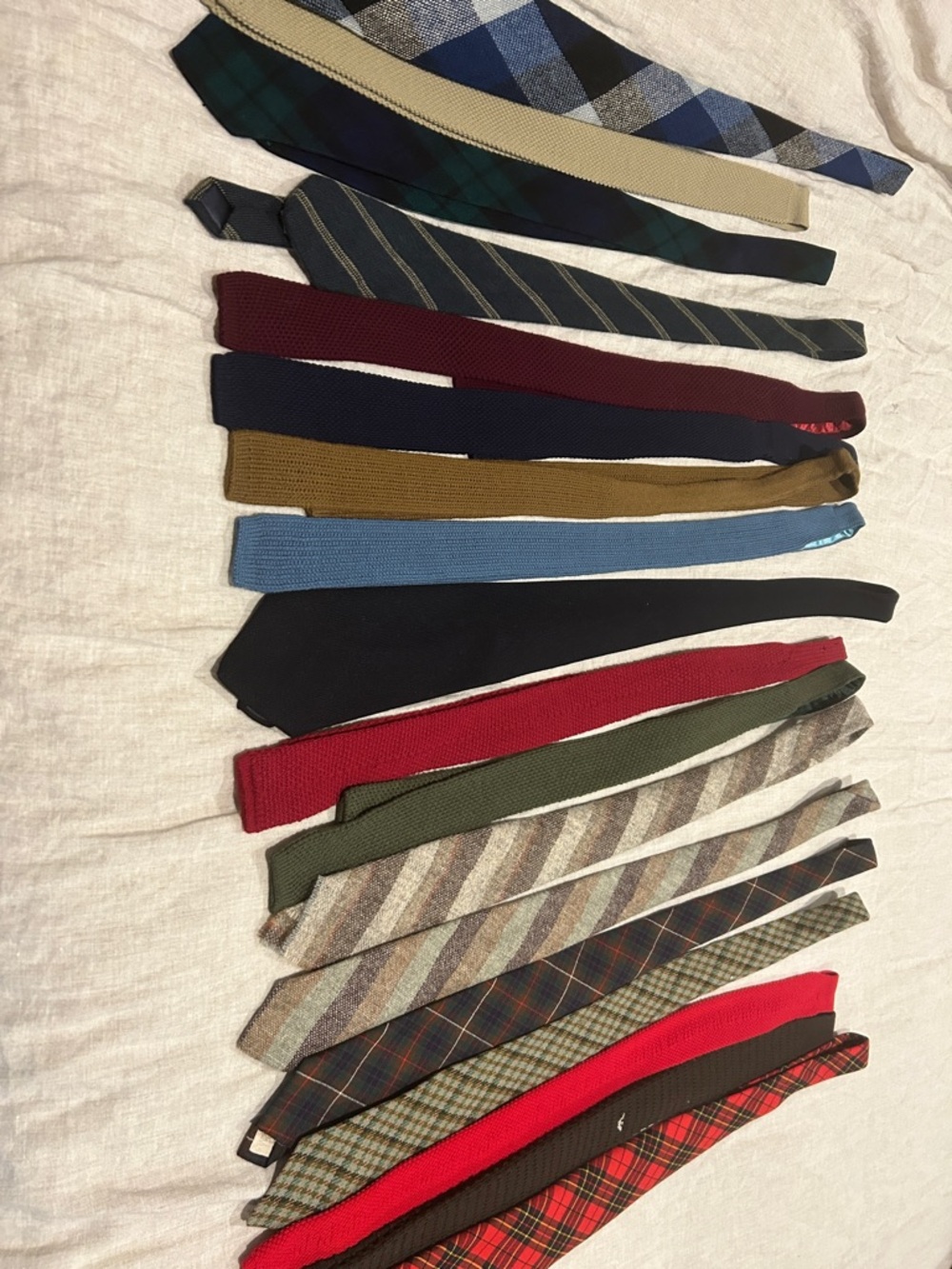 Lot of Men's Wool and Wool Blend Ties - Mixed Colors